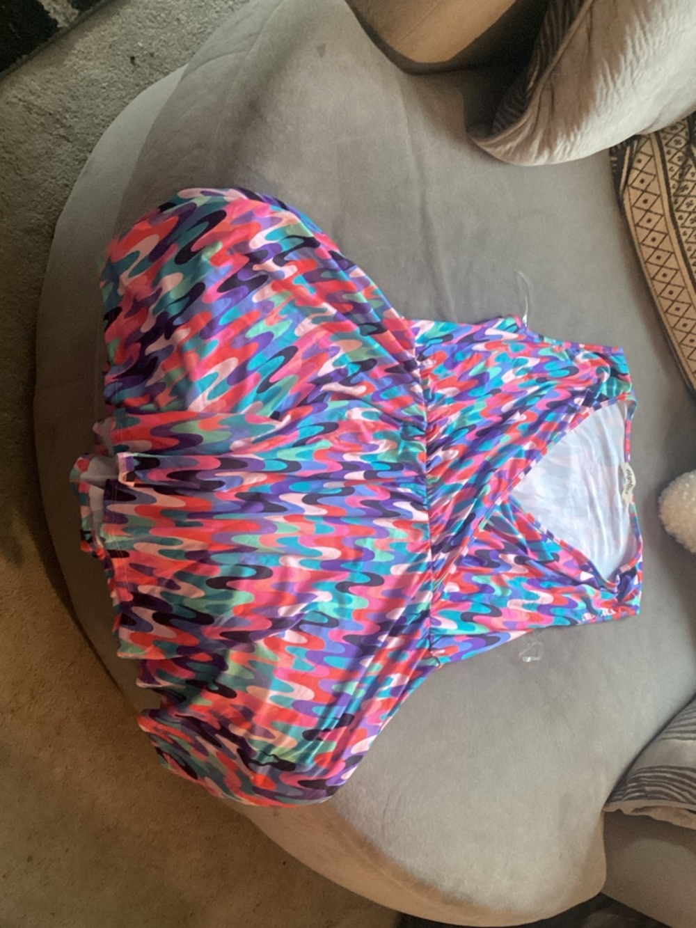 Colorful Wave-Print Jumpsuit Romper - Multicolor